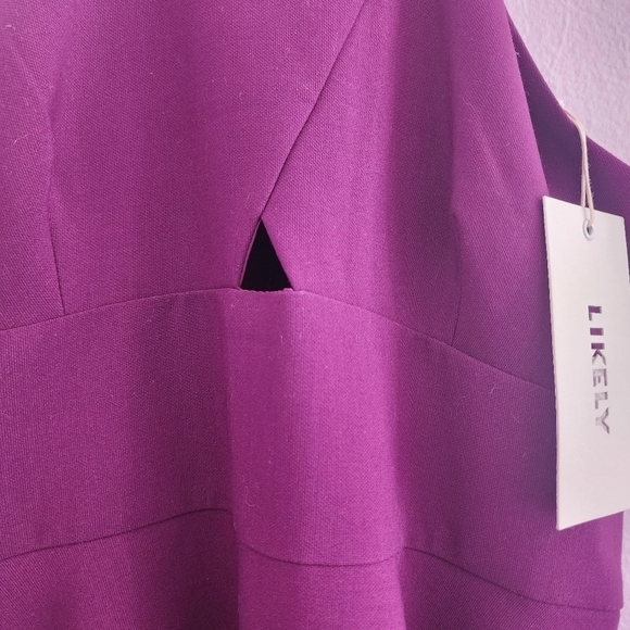 Likely Kensington Halter Cocktail Dress in Plum Size 4 - Picture 6 of 12